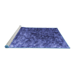 Sideview of Machine Washable Abstract Blue Contemporary Rug, wshcon1192blu