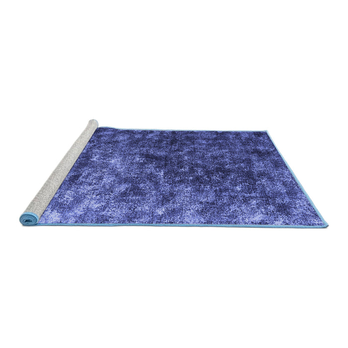 Sideview of Machine Washable Abstract Blue Contemporary Rug, wshcon1192blu