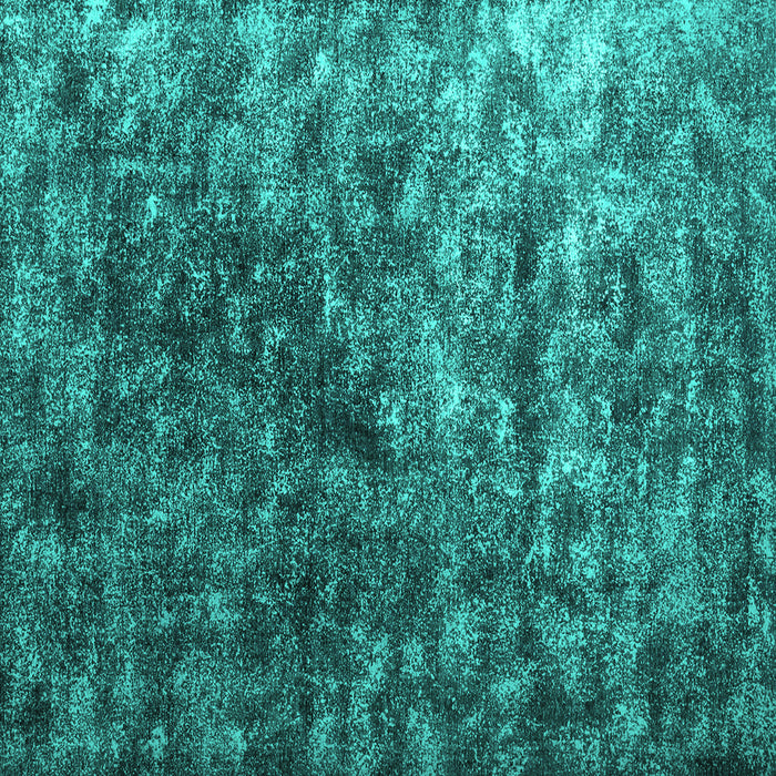 Square Machine Washable Abstract Turquoise Contemporary Area Rugs, wshcon1192turq