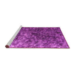 Sideview of Machine Washable Abstract Pink Contemporary Rug, wshcon1192pnk