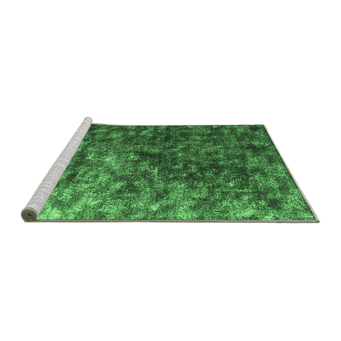Sideview of Machine Washable Abstract Emerald Green Contemporary Area Rugs, wshcon1192emgrn