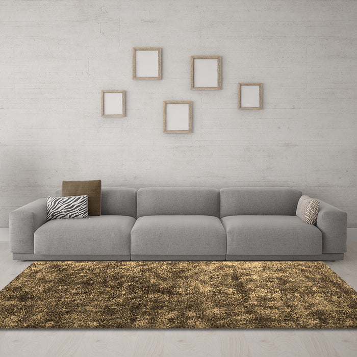 Machine Washable Abstract Brown Contemporary Rug in a Living Room,, wshcon1192brn