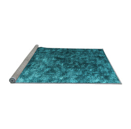 Sideview of Machine Washable Abstract Light Blue Contemporary Rug, wshcon1192lblu