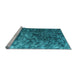 Sideview of Machine Washable Abstract Light Blue Contemporary Rug, wshcon1192lblu