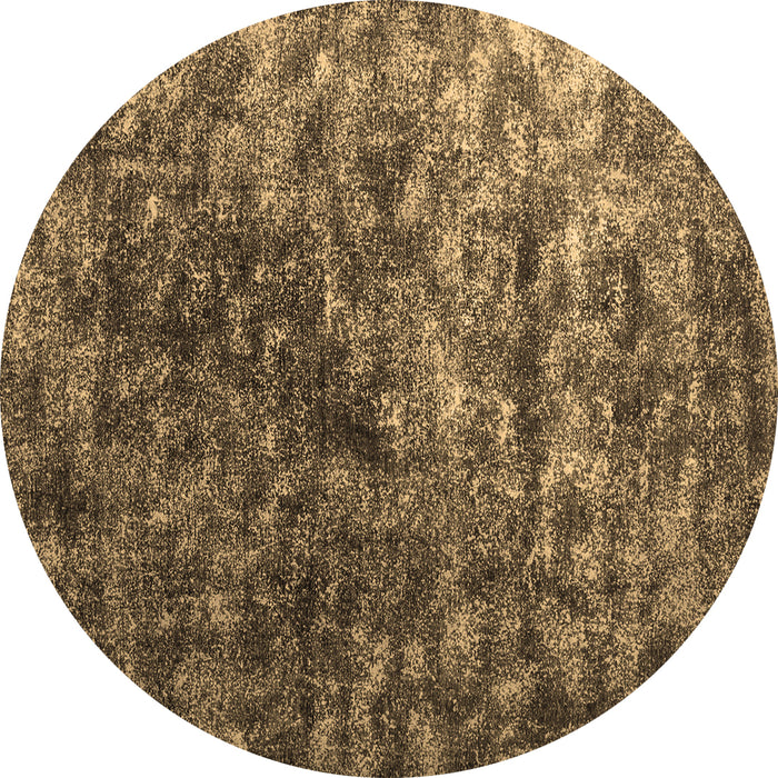 Round Machine Washable Abstract Brown Contemporary Rug, wshcon1192brn