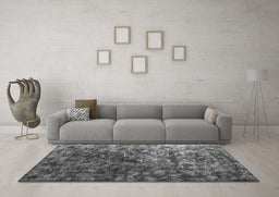 Machine Washable Abstract Gray Contemporary Rug in a Living Room,, wshcon1192gry
