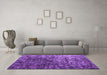Machine Washable Abstract Purple Contemporary Area Rugs in a Living Room, wshcon1192pur