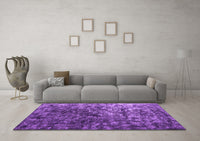 Machine Washable Abstract Purple Contemporary Rug, wshcon1192pur