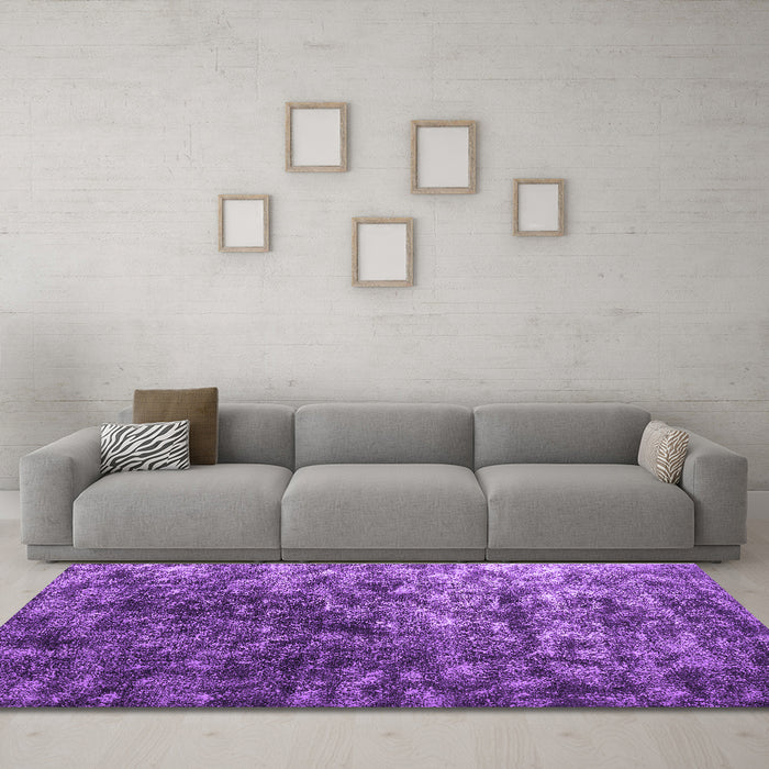 Machine Washable Abstract Purple Contemporary Area Rugs in a Living Room, wshcon1192pur
