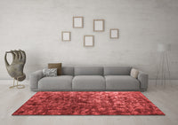 Machine Washable Abstract Red Contemporary Rug, wshcon1192red