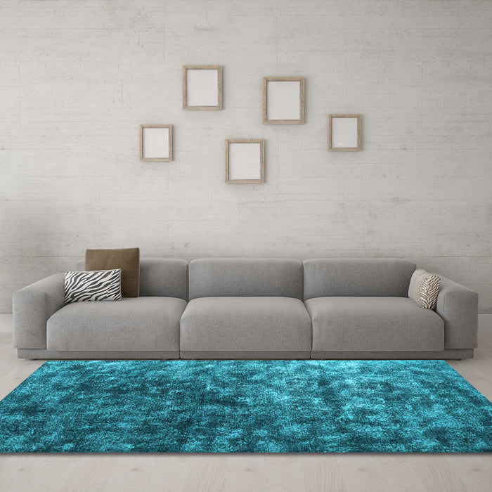 Machine Washable Abstract Light Blue Contemporary Rug in a Living Room, wshcon1192lblu