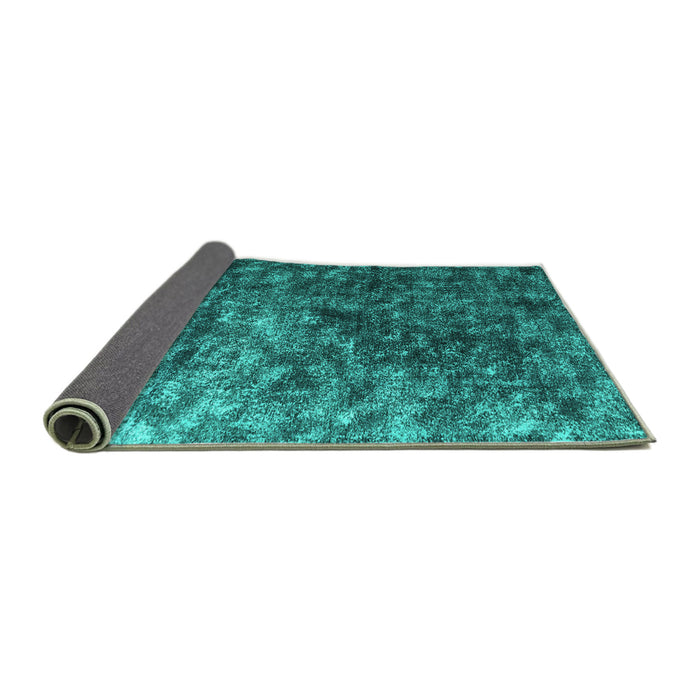 Sideview of Abstract Turquoise Contemporary Rug, con1192turq