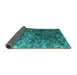 Sideview of Abstract Turquoise Contemporary Rug, con1192turq