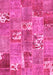 Patchwork Pink Transitional Rug, con1193pnk