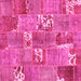 Square Patchwork Pink Transitional Rug, con1193pnk