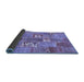 Sideview of Patchwork Blue Transitional Rug, con1193blu