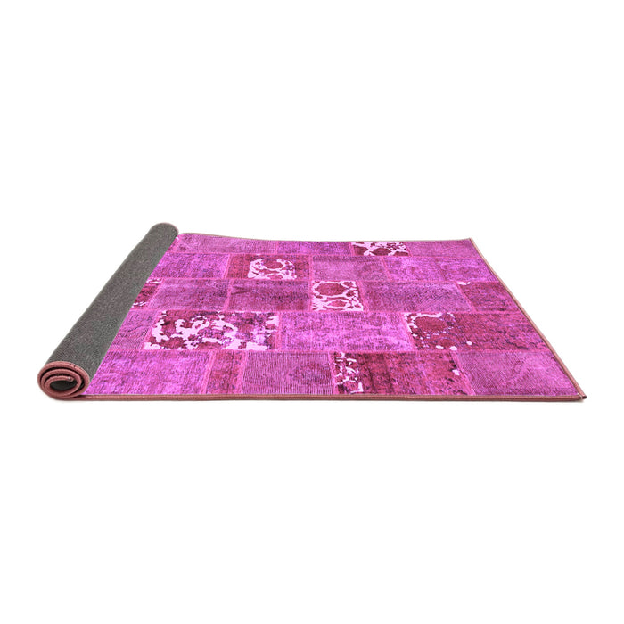 Sideview of Patchwork Purple Transitional Rug, con1193pur