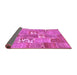 Sideview of Patchwork Purple Transitional Rug, con1193pur