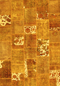 Patchwork Yellow Transitional Rug, con1193yw