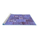 Sideview of Machine Washable Patchwork Blue Transitional Rug, wshcon1193blu