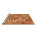 Sideview of Machine Washable Patchwork Brown Transitional Rug, wshcon1193brn