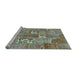 Sideview of Machine Washable Patchwork Light Blue Transitional Rug, wshcon1193lblu