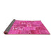 Sideview of Patchwork Pink Transitional Rug, con1193pnk