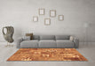 Machine Washable Patchwork Brown Transitional Rug in a Living Room,, wshcon1193brn