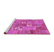 Sideview of Machine Washable Patchwork Purple Transitional Area Rugs, wshcon1193pur