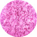 Round Machine Washable Abstract Pink Contemporary Rug, wshcon1194pnk