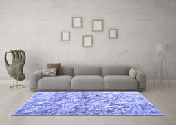 Machine Washable Abstract Blue Contemporary Rug in a Living Room, wshcon1194blu