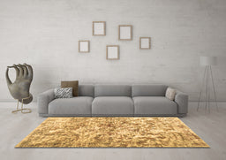 Machine Washable Abstract Brown Contemporary Rug in a Living Room,, wshcon1194brn