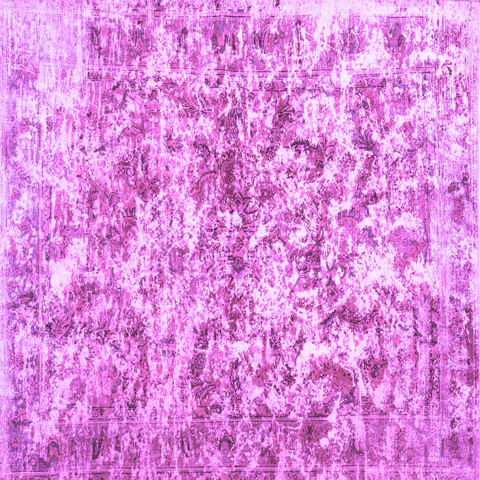 Square Machine Washable Abstract Purple Contemporary Area Rugs, wshcon1194pur