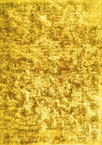 Abstract Yellow Contemporary Rug, con1194yw