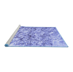 Sideview of Machine Washable Abstract Blue Contemporary Rug, wshcon1194blu