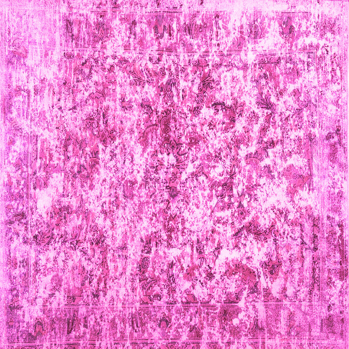 Square Machine Washable Abstract Pink Contemporary Rug, wshcon1194pnk