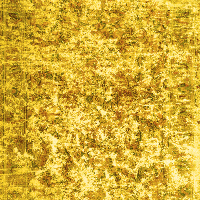 Machine Washable Abstract Yellow Contemporary Rug, wshcon1194yw