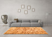 Machine Washable Abstract Orange Contemporary Area Rugs in a Living Room, wshcon1194org