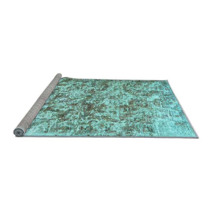 Sideview of Machine Washable Abstract Light Blue Contemporary Rug, wshcon1194lblu
