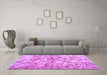 Machine Washable Abstract Purple Contemporary Area Rugs in a Living Room, wshcon1194pur