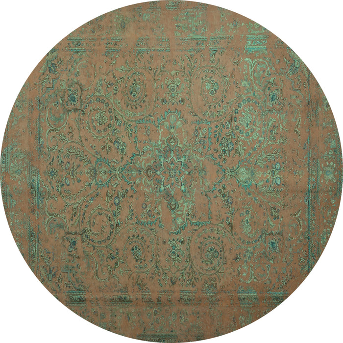 Round Persian Turquoise Bohemian Rug, con1195turq