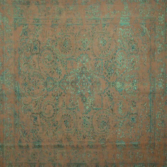 Square Persian Turquoise Bohemian Rug, con1195turq