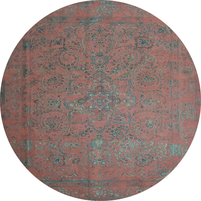 Round Persian Light Blue Bohemian Rug, con1195lblu