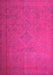 Machine Washable Persian Pink Bohemian Rug, wshcon1195pnk