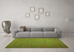Machine Washable Persian Green Bohemian Area Rugs in a Living Room,, wshcon1195grn