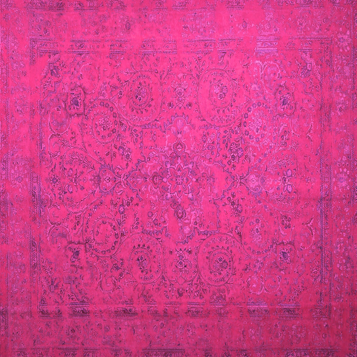 Square Machine Washable Persian Pink Bohemian Rug, wshcon1195pnk