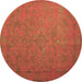 Round Persian Brown Bohemian Rug, con1195brn