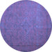 Round Persian Blue Bohemian Rug, con1195blu