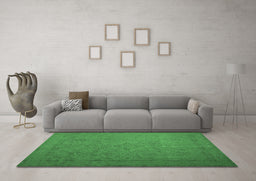 Machine Washable Persian Emerald Green Bohemian Area Rugs in a Living Room,, wshcon1195emgrn