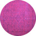 Round Persian Purple Bohemian Rug, con1195pur